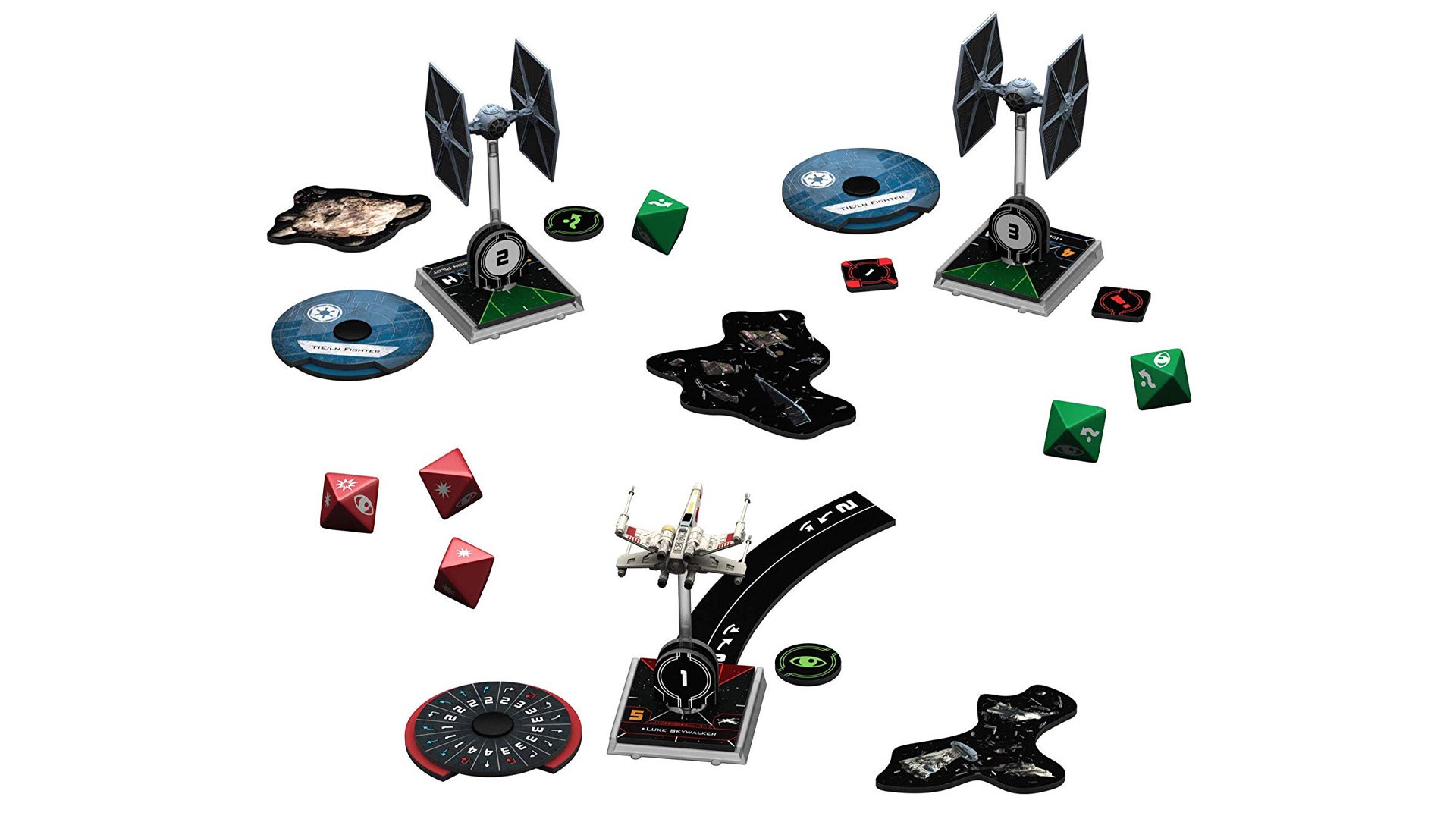 Image depicting multiple pieces from Star Wars: The X-Wing Miniatures Game